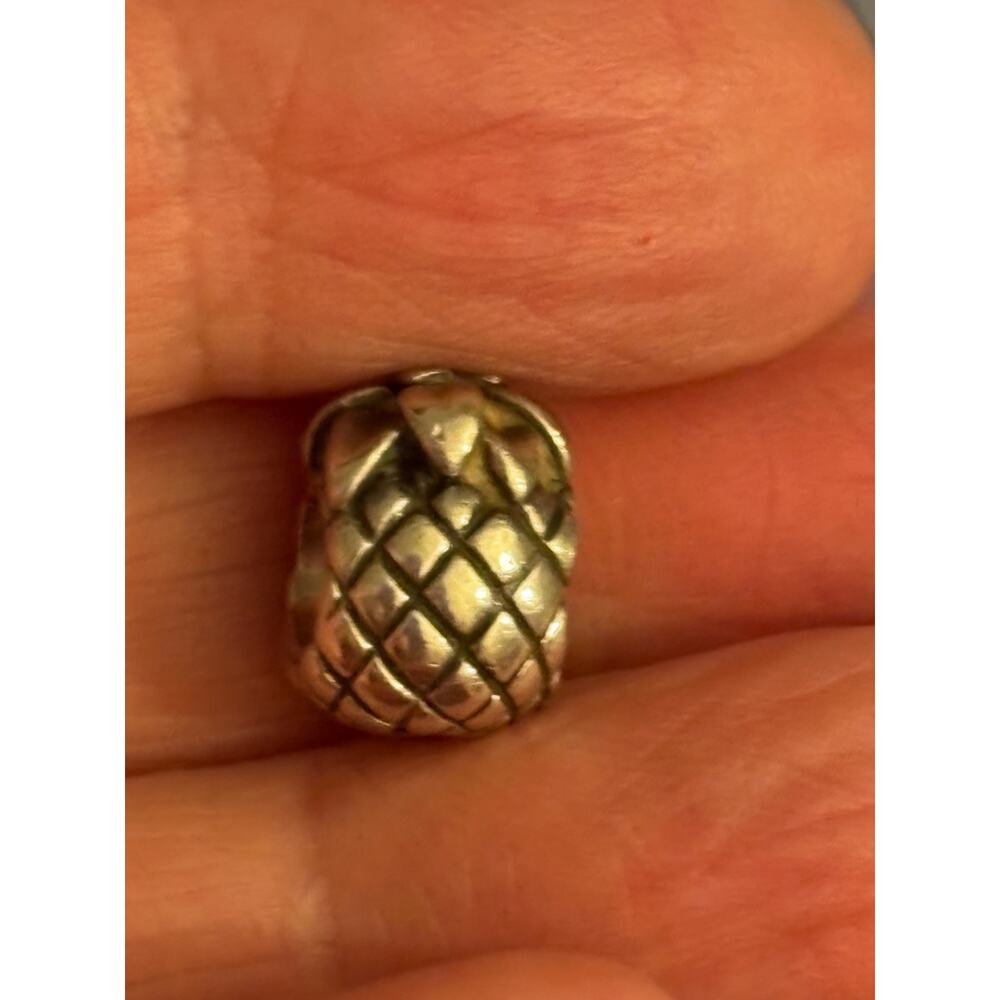 Authentic Pandora ALE S925 Sterling Silver Pineapple  Pinecone Textured Charm